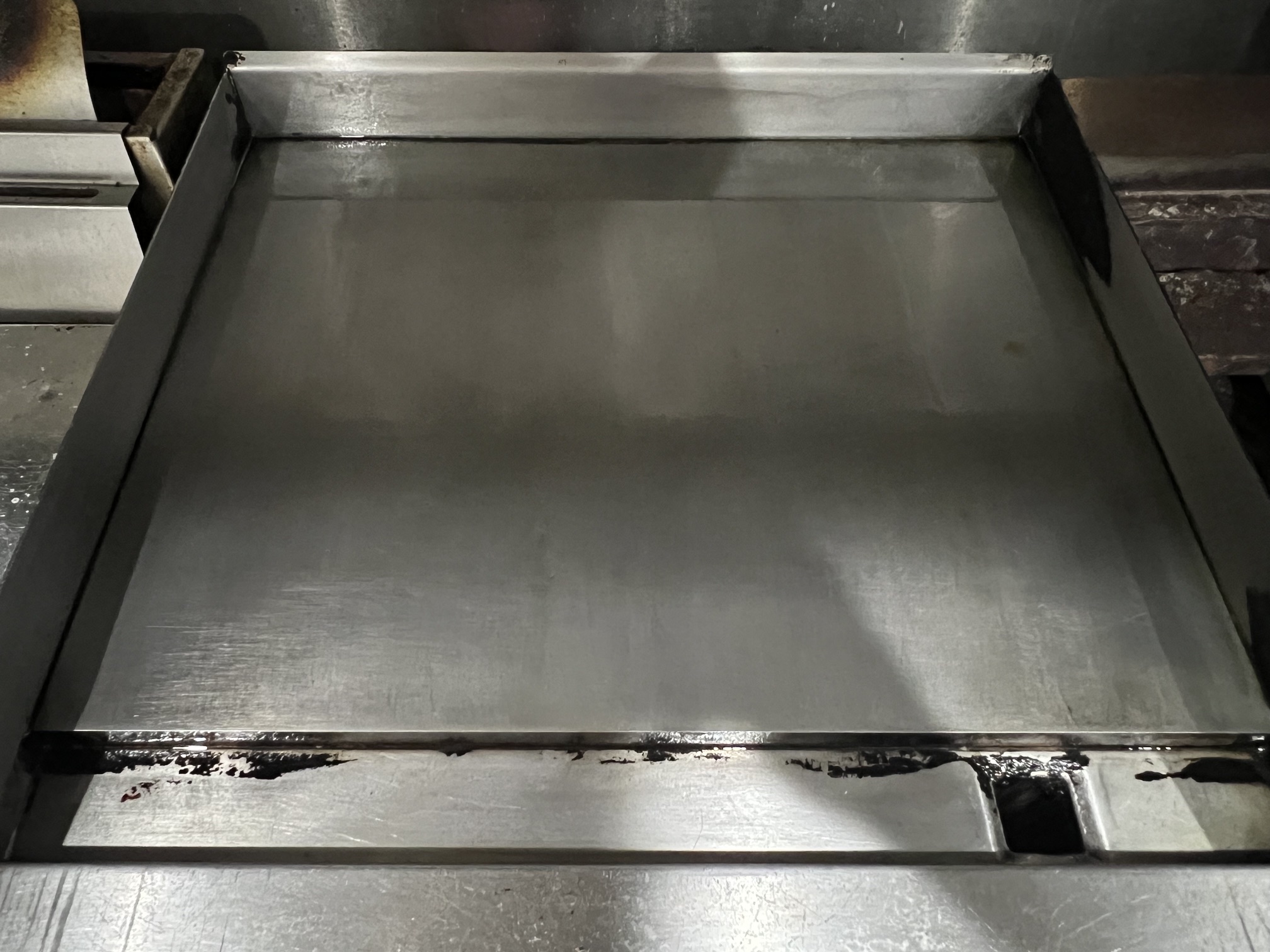 Commercial grill after cleaning